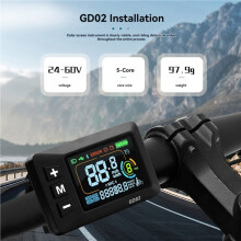 2X LCD-GD02 LCD-Anzeige für Elektrofahrräder, Armaturenbrett, Anzeigefeld 24 V, 36 V, 48 V, 52 V, 60 V für Elektroroller, 5-Polig