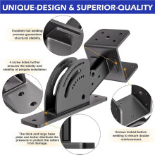 2X Supports de Rehaussement de Toit Robustes pour Pergola, à Angle Réglable, pour Toiture de Patio en Bois et Gazebo