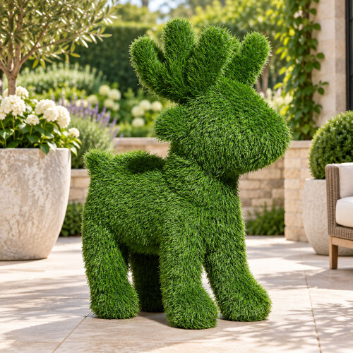 Artificial Grass Reindeer 70cm Green, Christmas Ornament 1