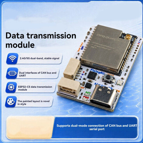 FlyingRC ESP32 C5 Telemetry Module Dual Mode CAN Bus UART Serial FPV Racing Drone Accessory for Flight Controller