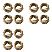 12X Rond de Serviette en Rotin Naturel Tissé à la Main, Rond de Serviette en Paille, Boucle de Serviette Occidentale, Anneau de Salle à Manger