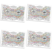 4X Affiche Web de Guérison Tableau des Remèdes Naturels Impression sur Toile Art Mural Affiche Horizontale Impression Affiches sur la Santé Mentale