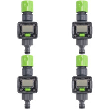 4X Digital Water Flow Meter IPX6 Garden Hose Water Calculate Consumption Water Flow Rate 3/4inch Thread Connectors