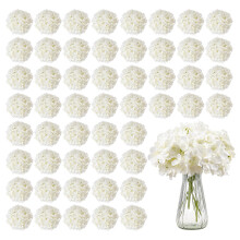 VEVOR Kunstbloemen, 65 stuks Realistische Witte Zijde Nep-Hortensia, Witte Faux Bruiloft met Stelen voor DIY Bruidsboeketten