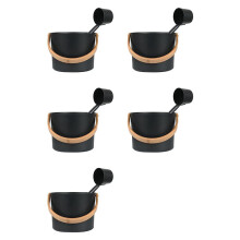 5X Cubo de Aluminio para Sauna Finlandesa, Juego de Cucharas de Manejar Largo, Cubo para Sauna, Baño, Accesorios para Sala de de Sauna