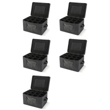 5X Caja de Almacenamiento de Copas de Vino con Tapa, Contenedor de Almacenamiento de Copas de Cristal de Carcasa Rígida con 12 Separadores, Caja de