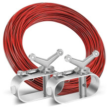 Pool Cover Cable and Winch Kit, Heavy-Duty Pool Cover Wire and 2 Aluminum Ratchet for Pool Covers Securing Swimmingpool