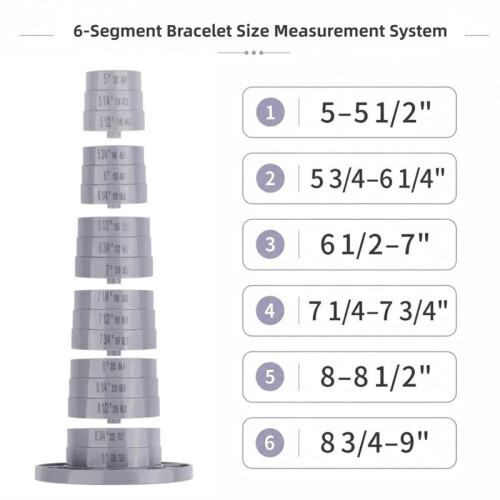 Rotatable Segmented Bracelet Sizing Mandrel , Markings 5-9 Inch with 6 Compartment Storage Base 2