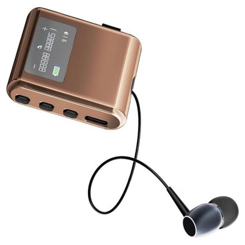 Wireless Business  Headset with LCD Display Retractable Single Ear Earphone Caller ID Battery Level Indicator B 1