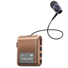 Wireless Business Headset with LCD Display Retractable Single Ear Earphone Caller ID Battery Level Indicator B
