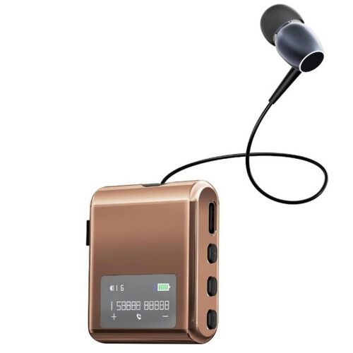Wireless Business  Headset with LCD Display Retractable Single Ear Earphone Caller ID Battery Level Indicator B