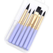 Conjunto de 6 Pincéis de Aquarela para Viagem, Incluindo Pincéis Planos e Redondos para Aquarela Na Cor Violeta.