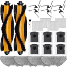 Zubehörset für Den für D20 Air Saugroboter mit Hauptbürste, Seitenbürsten, Filtern, Staubbeuteln und Wischpads