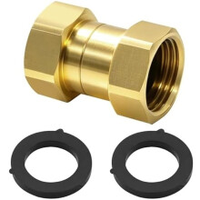 1 Stuk Slangadapter (Vrouwelijk Naar Vrouwelijk), Dubbele Aansluiting voor Tuin, Lekvrij en Robuust, voor 3/4 GHT Dubbele Slangaansluiting