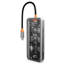 USB C Hub 10 in 1 Docking Station Type-C to PD -Compatible USB3.0x3 TF Ethernet RJ45 1000M VGA AUDIO 3.5mm