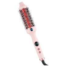 Thermal Brush Infrared Curling Iron Crimper Heated Round Brush Tourmaline Ceramic Temperature Settings US Plug