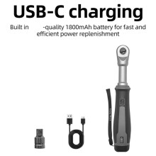 USB-C Rechargeable Electric Ratchet Wrench 3.6V 320 RPM Dult Bidirectional with LED Battery Indicator for Repair Auto