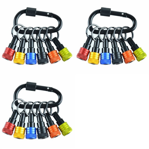 3X Bit Holder Keychain 18pc 1/4In Hex Shank Bit Holders,Screwdriver & Drill Bits,Include Keychain Carabiner