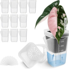 16pcs Gardening Self-Watering Transparent Nursery Pot, Square Water Storage Planter for Home Propagation & Bonsai