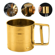 2X Kitchen Bake Tool Supply Handheld Flour Sifter Baking Coffee Filter Hand Press Flour Sifter Coffee Mesh Shaker