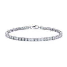 Jewelco London Rhodium Plated Brass Tennis Bracelet - GVB094BR