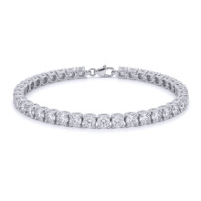 Jewelco London Rhodium Plated Brass Tennis Bracelet - GVB096BR