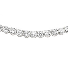 Jewelco London Rhodium Plated Brass Tennis Necklace - GVK066BR