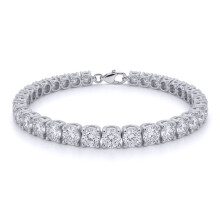 Jewelco London Rhodium Plated Brass Tennis Bracelet - GVB168BR
