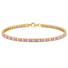 Jewelco London Gold-Plated Brass Tennis Bracelet - GVB103BRPGP
