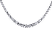 Jewelco London Rhodium Plated Brass Tennis Necklace - GVK588BR