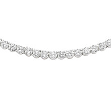 Jewelco London Rhodium Plated Brass Tennis Necklace - GVK587BR