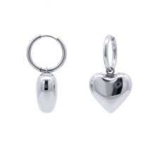 Jewelco London White Stainless Steel Drop Earrings - STE0015
