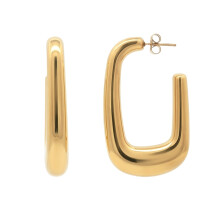 Jewelco London 14k Gold-Plated Stainless Steel Creole Earrings - STE0001GP