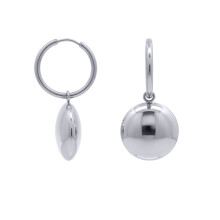 Jewelco London White Stainless Steel Drop Earrings - STE0005