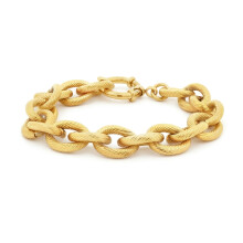 Jewelco London 14k Gold-Plated Stainless Steel Chain Bracelet 8" 20cm - STB0001GP