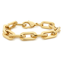 Jewelco London 14k Gold-Plated Stainless Steel Chain Bracelet 8" 20cm - STB0003GP