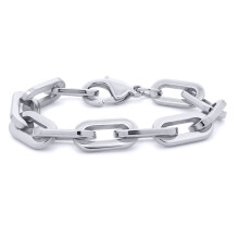 Jewelco London White Stainless Steel Chain Bracelet 8" 20cm - STB0003