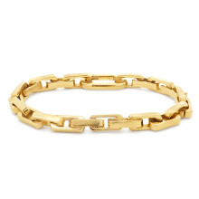 Jewelco London 14k Gold-Plated Stainless Steel Chain Bracelet 8" 20cm - STB0002GP