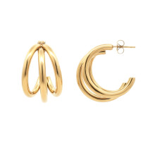 Jewelco London 14k Gold-Plated Stainless Steel Drop Earrings - STE0003GP