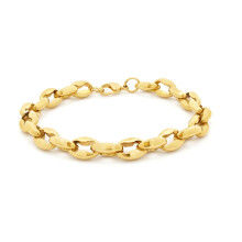 Jewelco London 14k Gold-Plated Stainless Steel Chain Bracelet 8" 20cm - STB0007GP