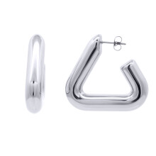 Jewelco London White Stainless Steel Drop Earrings - STE0009