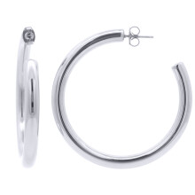 Jewelco London White Stainless Steel Drop Earrings - STE0011