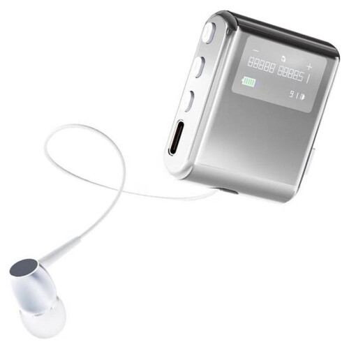 Wireless Business  Headset with LCD Display Retractable Single Ear Earphone Caller ID Battery Level Indicator A 1