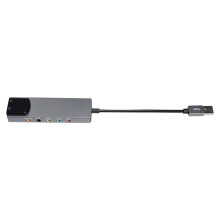 6-in-1 USB External Optical Sound Card Multifunction Audio Converter Adapter for Notebook Aluminium Sound Card