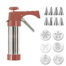 Zestaw do Wyciskania Ciastek z 6 Tarczami z Wzorami i 8 Końcówkami do Lukrowania - DIY Cookie Maker do Pieczenia i Deserów