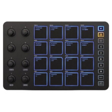 Wireless MIDI Pad MIDI Controller,16 Pads & 8 Assignable Knobs, Portable USB-C Powered W/Built-in Battery