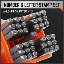 37-Teiliges Stempelset mit Zahlen und Buchstaben, 3 mm (AZ & 0-9 + Love), Ideal zum Prägen Von Metall, Stempelset