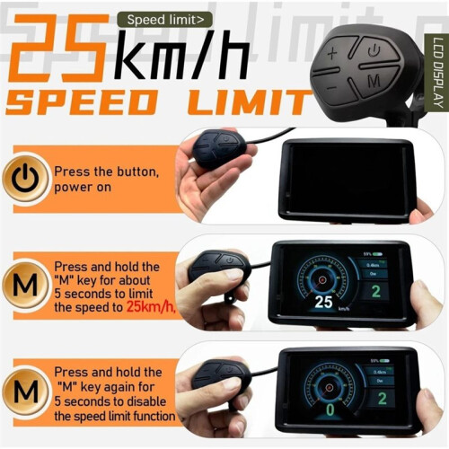 UKC1+ Ebike Color Display LCD 36V 48V 60V 72V Ebike Display OMD 2 Protocol Control Panel Speedometer Electric Bike 2