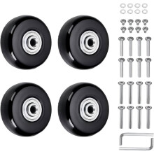 Lot de 4 Roulettes de Rechange Silencieuses pour Valise (50 X 18 mm), Roulettes à Roulement à Billes pour Bagages