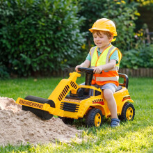 AIYAPLAY Kids Ride On Excavator, Detachable Trailer Ages 1-4, Horn, Yellow